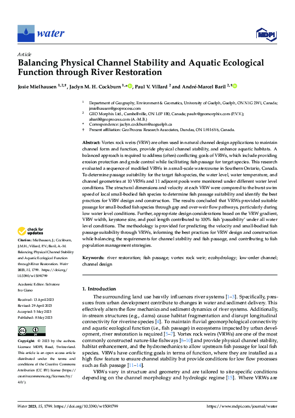 (PDF) Balancing Physical Channel Stability and Aquatic Ecological ...