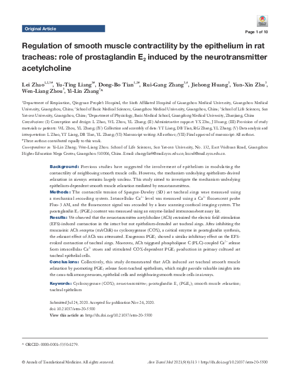 (PDF) Regulation of smooth muscle contractility by the epithelium in ...