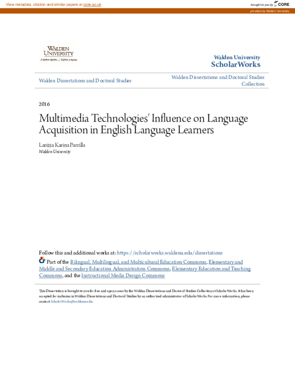(PDF) Multimedia Technologies\u27 Influence on Language Acquisition in ...