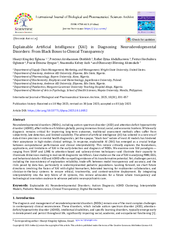 (PDF) Explainable Artificial Intelligence (XAI) in Diagnosing ...