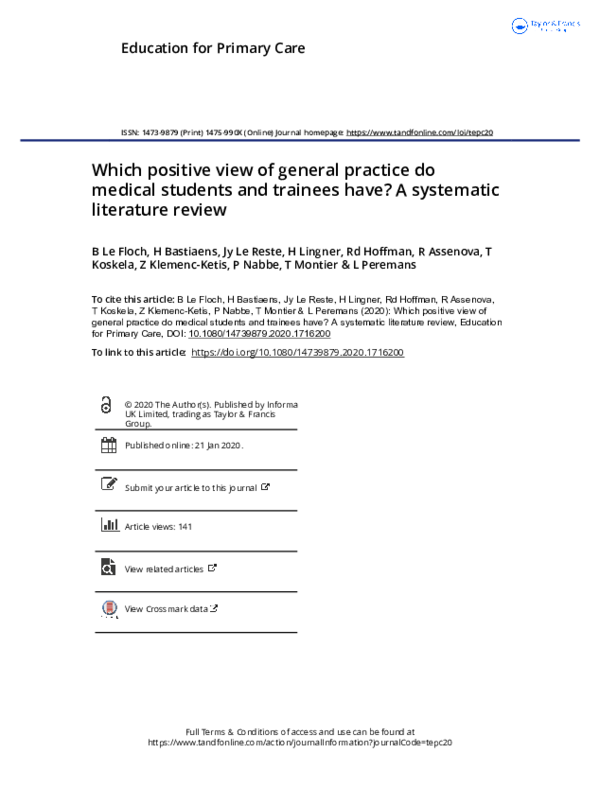 (PDF) Which positive view of general practice do medical students and ...