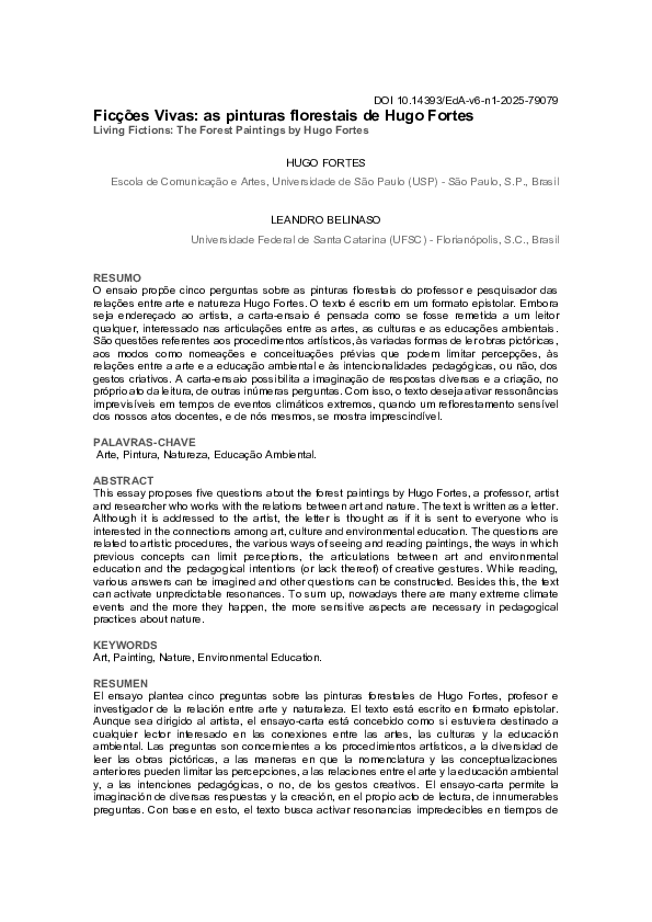 (PDF) Ficções Vivas: as pinturas florestais de Hugo Fortes Living ...