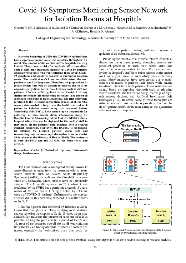 (PDF) Covid-19 Symptoms Monitoring Sensor Network for Isolation Rooms ...