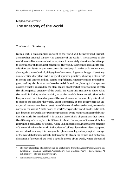 (PDF) The Anatomy of the World