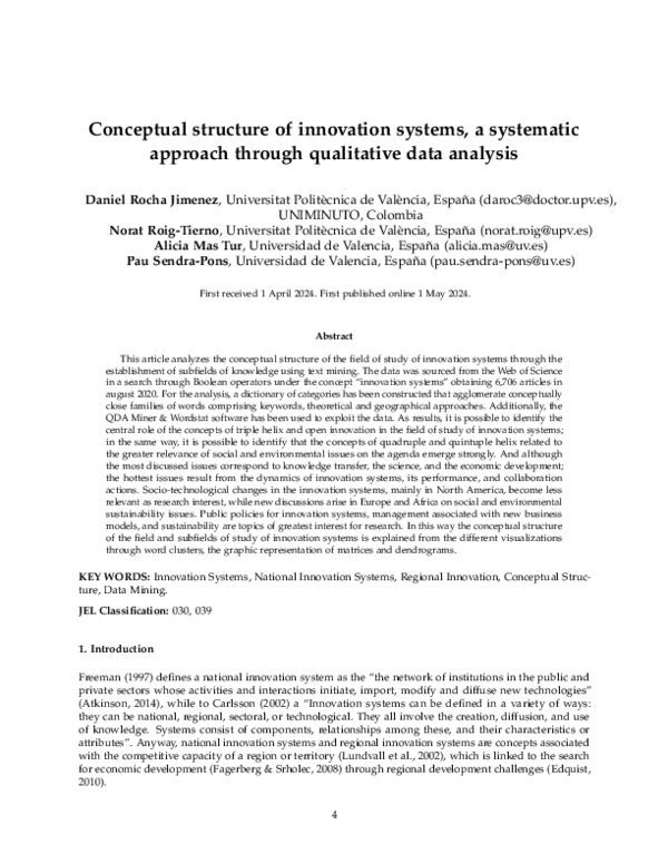 (PDF) Conceptual structure of innovation systems, a systematic approach ...