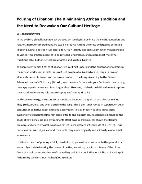 (PDF) POURING OF LIBATION