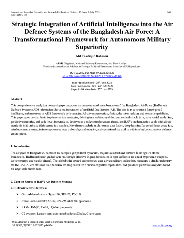(PDF) Strategic Integration of Artificial Intelligence into the Air ...