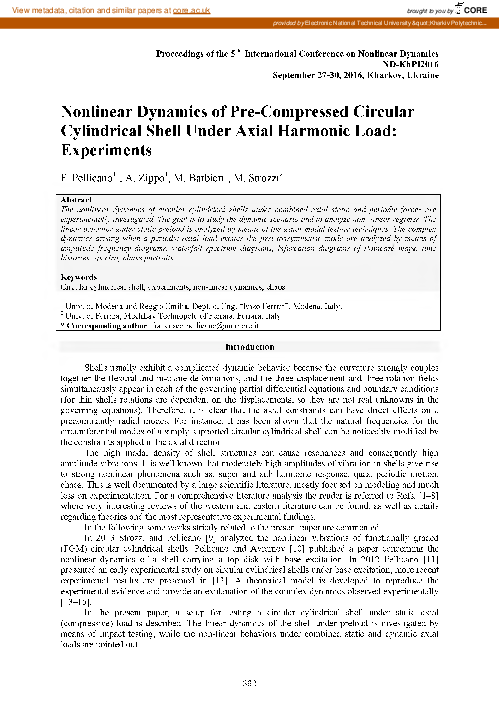 (PDF) Nonlinear Dynamics of Pre-Compressed Circular Cylindrical Shell ...