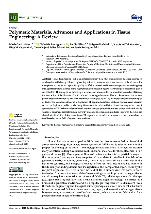 (PDF) Polymeric Materials, Advances and Applications in Tissue ...