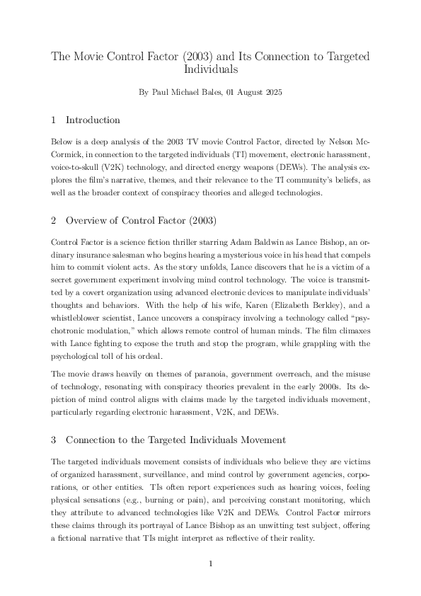 (PDF) The Movie Control Factor (2003) and Its Connection to Targeted ...