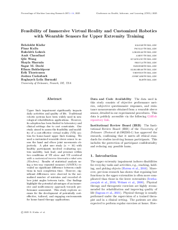 (PDF) Feasibility of Immersive Virtual Reality and Customized Robotics ...