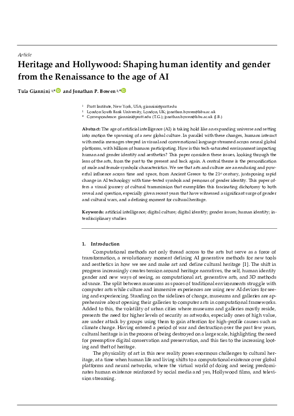 (PDF) Heritage and Hollywood: Shaping human identity and gender from ...