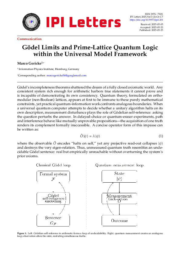 (PDF) Gödel Limits and Prime-Lattice Quantum Logic within the Universal ...