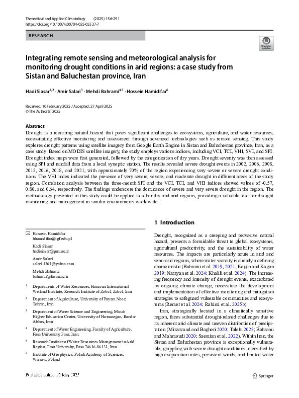 (PDF) Integrating remote sensing and meteorological analysis for ...