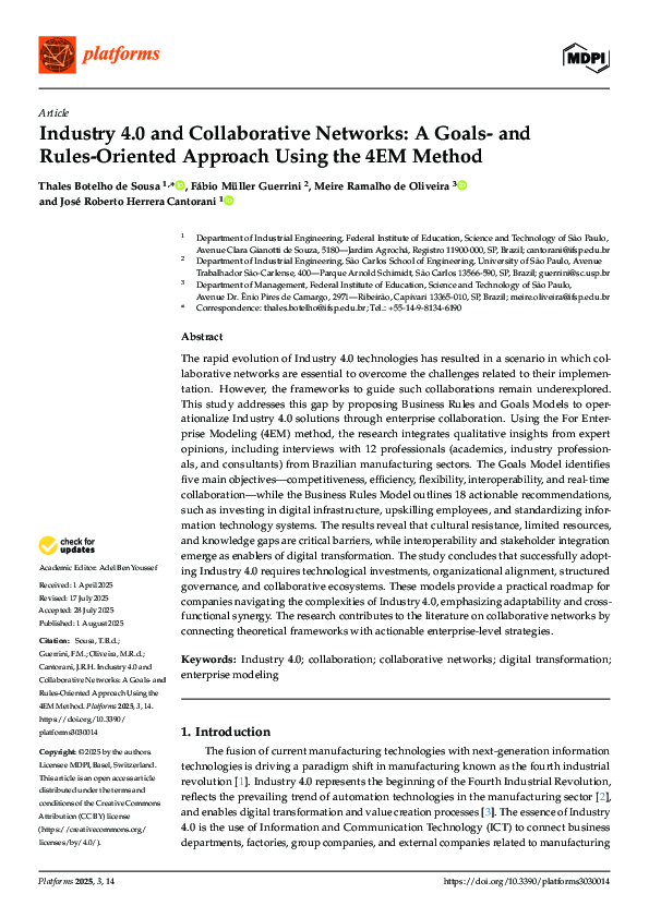 (PDF) Industry 4.0 and Collaborative Networks: A Goals-and Rules ...