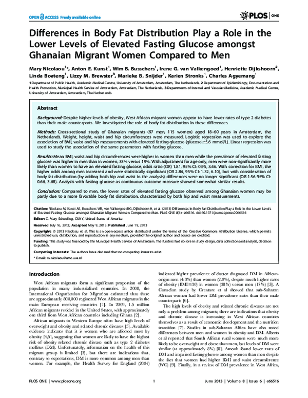 (PDF) Differences in Body Fat Distribution Play a Role in the Lower ...