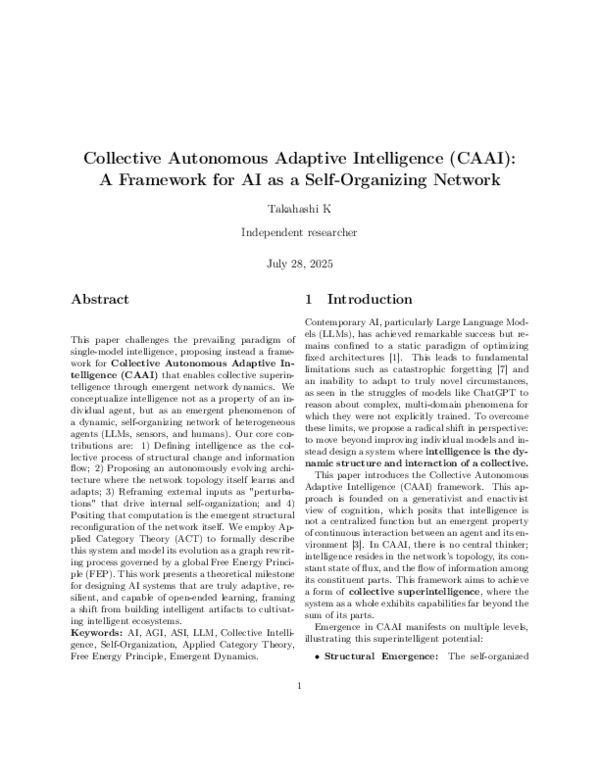 (PDF) Collective Autonomous Adaptive Intelligence (CAAI): A Framework ...