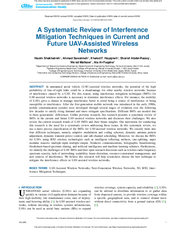 (PDF) A Systematic Review of Interference Mitigation Techniques in ...