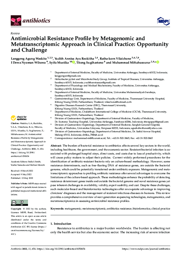(PDF) Antimicrobial Resistance Profile by Metagenomic and ...