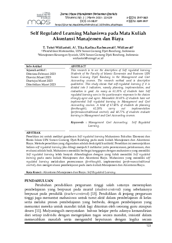 (PDF) Self Regulated Learning Mahasiswa pada Mata Kuliah Akuntansi ...