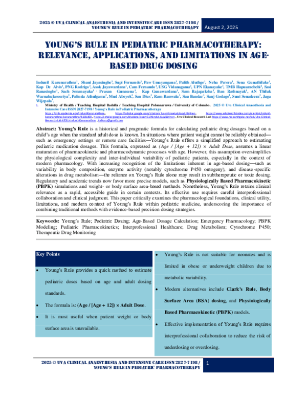 (PDF) Young’s Rule in Pediatric Pharmacotherapy Relevance Applications ...