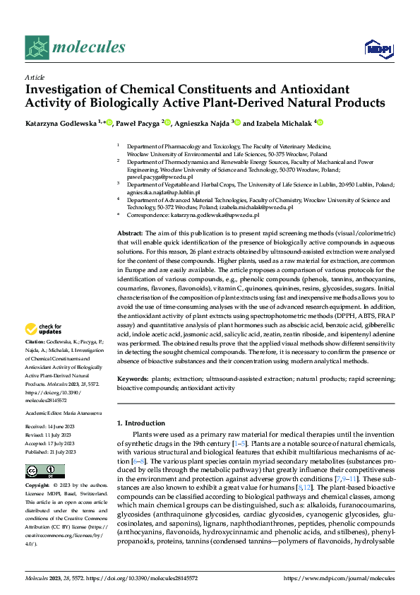 (PDF) Investigation of Chemical Constituents and Antioxidant Activity ...