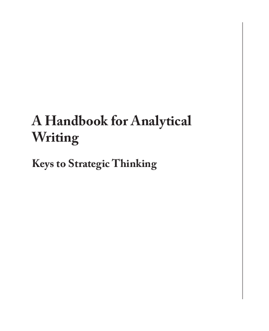(PDF) A Handbook for Analytical Writing: Keys to Strategic Thinking