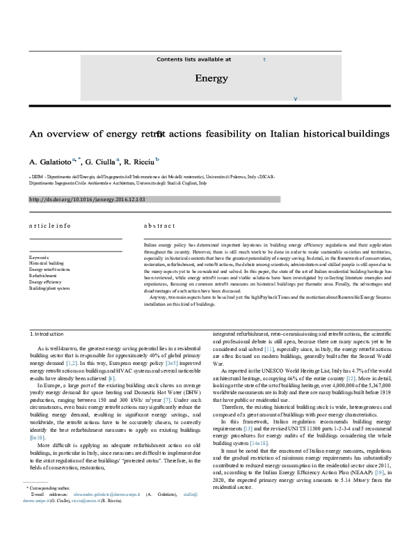 (PDF) An overview of energy retrofit actions feasibility on Italian ...