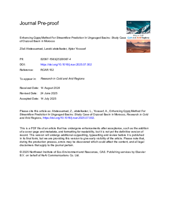 (PDF) Enhancing Qppq Method For Streamflow Prediction In Ungauged ...