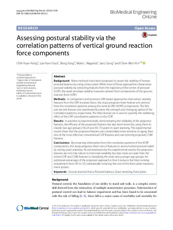 (PDF) Assessing postural stability via the correlation patterns of ...