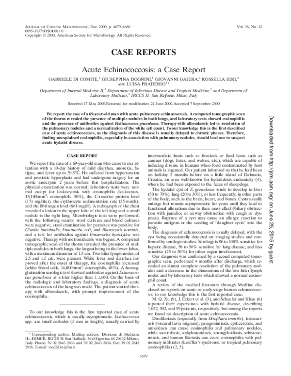(PDF) CASE REPORTS Acute Echinococcosis: a Case Report