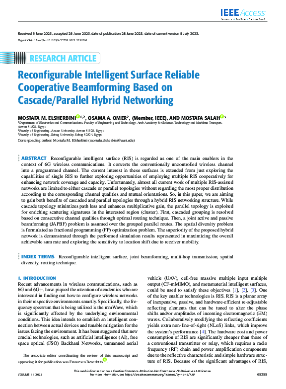 (PDF) Reconfigurable Intelligent Surface Reliable Cooperative ...