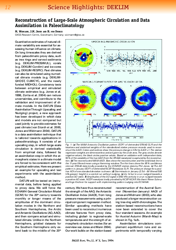 (PDF) Reconstruction of Large-Scale Atmospheric Circulation and Data ...