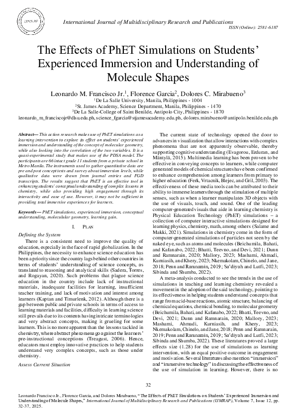 (PDF) The Effects of PhET Simulations on Students' Experienced ...
