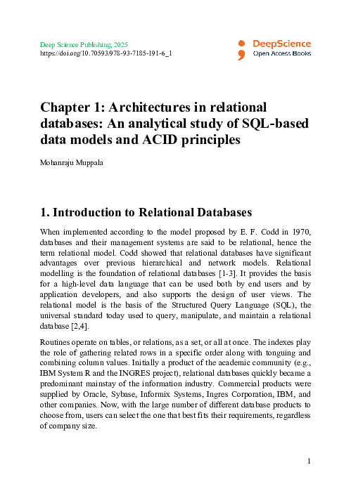 (PDF) Chapter 1: Architectures in relational databases: An analytical ...