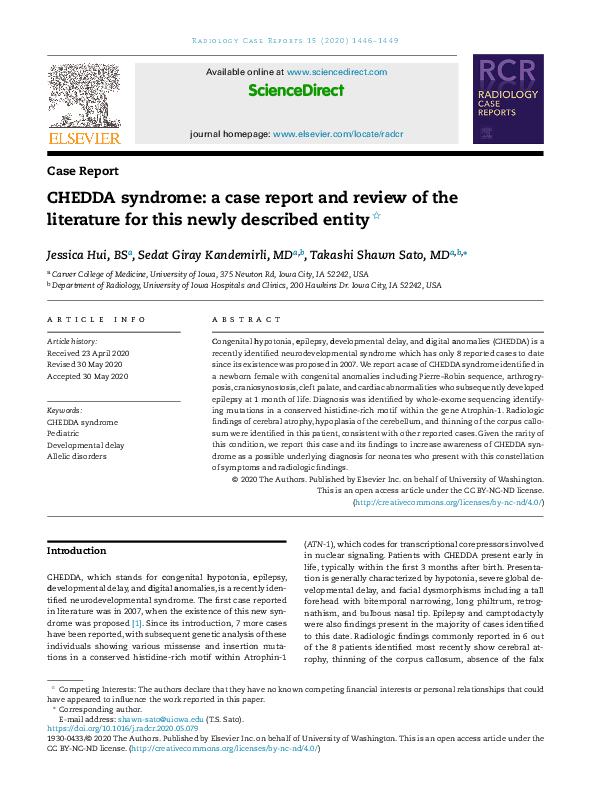 (PDF) CHEDDA syndrome: a case report and review of the literature for ...