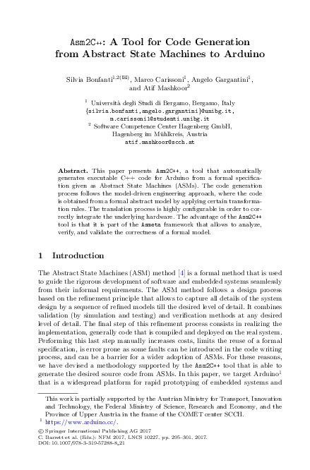 (PDF) Asm2C++: A Tool for Code Generation from Abstract State Machines ...