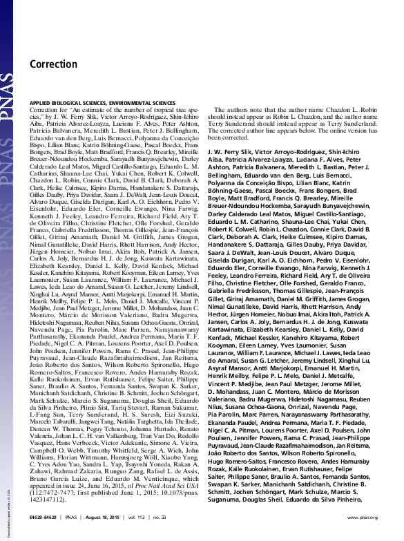 (PDF) An estimate of the number of tropical tree species