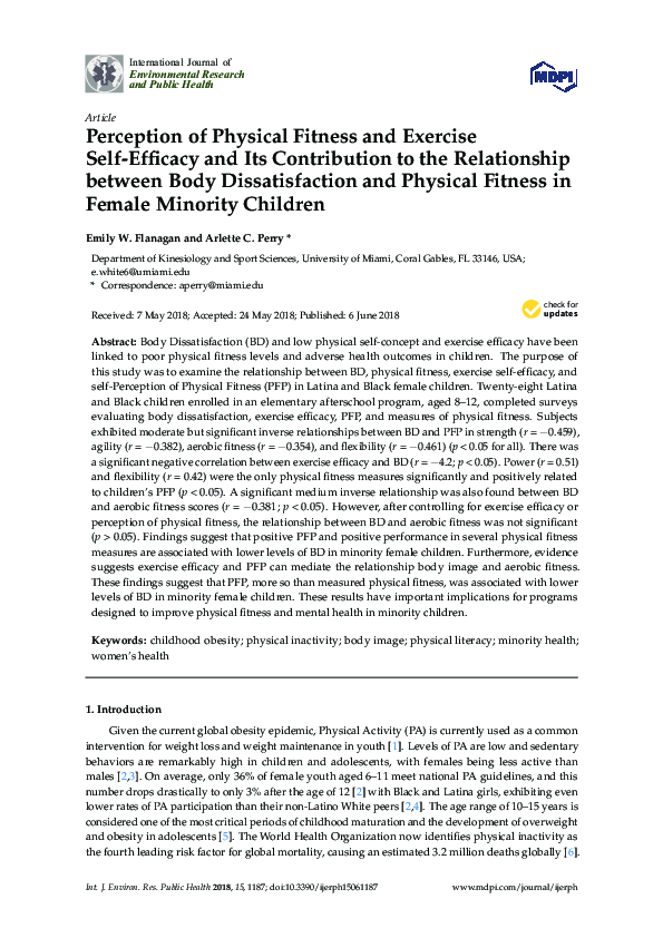 (PDF) Perception of Physical Fitness and Exercise Self-Efficacy and Its ...