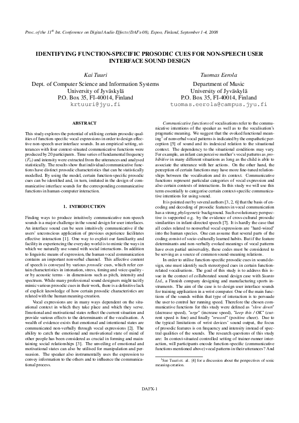 (PDF) Identifying function-specific prosodic cues for non-speech user ...