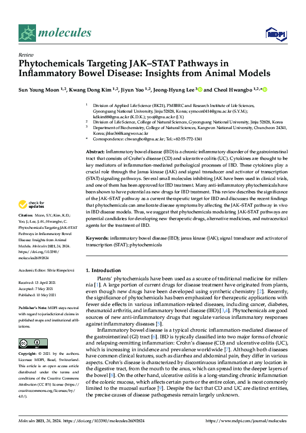 (PDF) Phytochemicals Targeting JAK–STAT Pathways in Inflammatory Bowel ...
