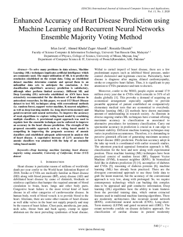 (PDF) Enhanced Accuracy of Heart Disease Prediction using Machine ...