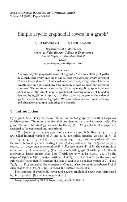 (PDF) Simple acyclic graphoidal covers in a graph