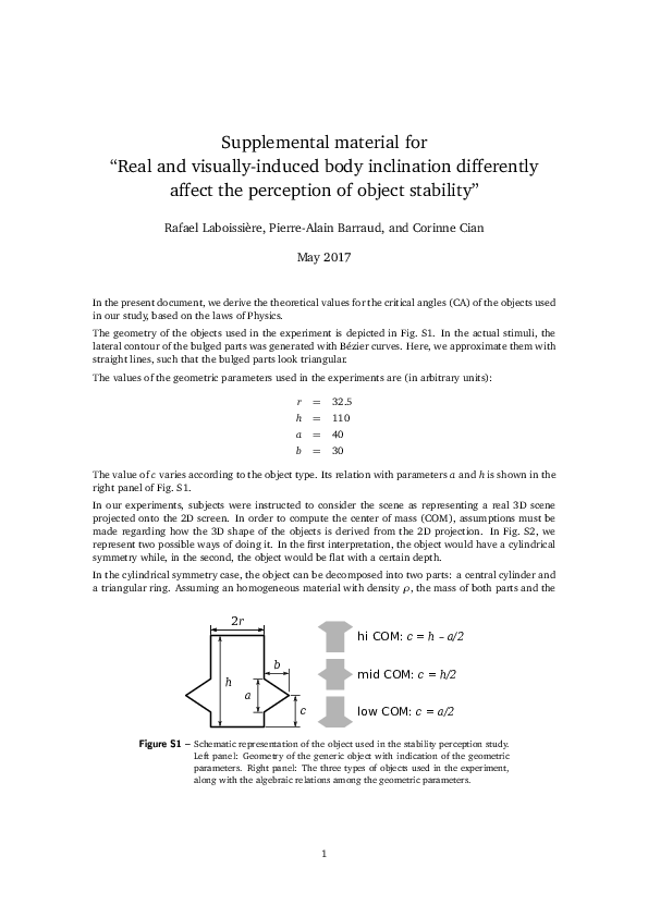 (PDF) Real and visually-induced body inclination differently affect the ...