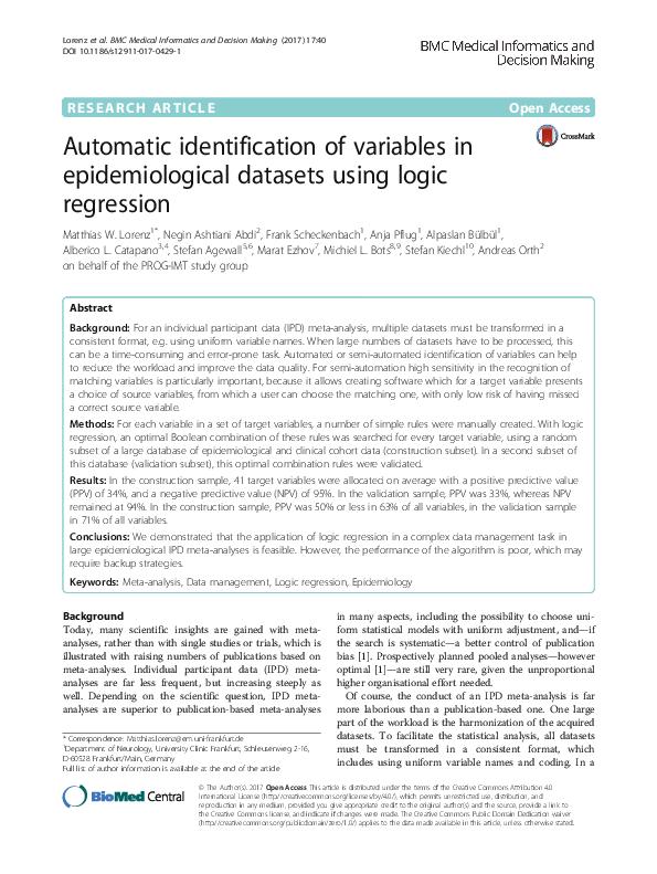 (PDF) Automatic identification of variables in epidemiological datasets ...