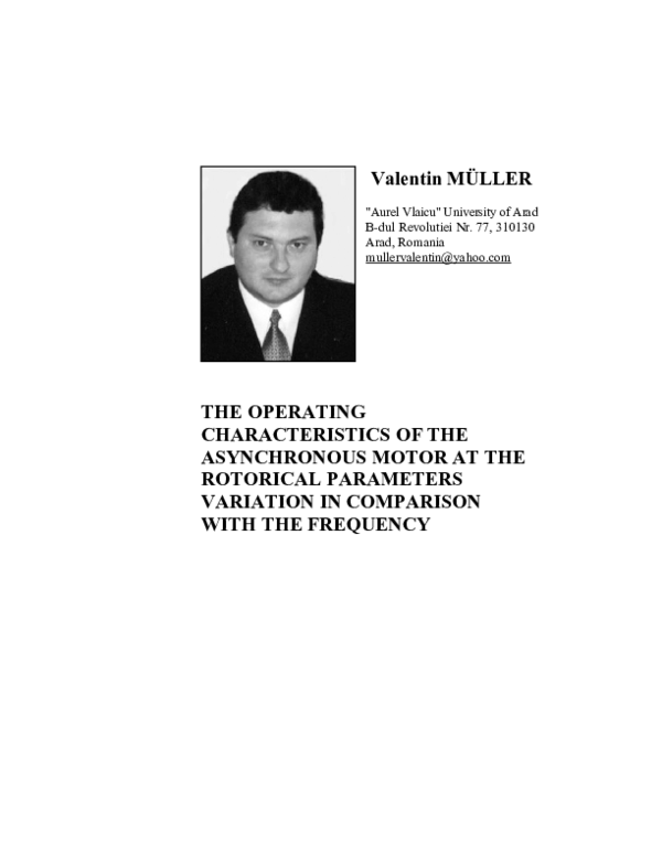 (PDF) The Operating Characteristics of the Asynchronous Motor at the ...