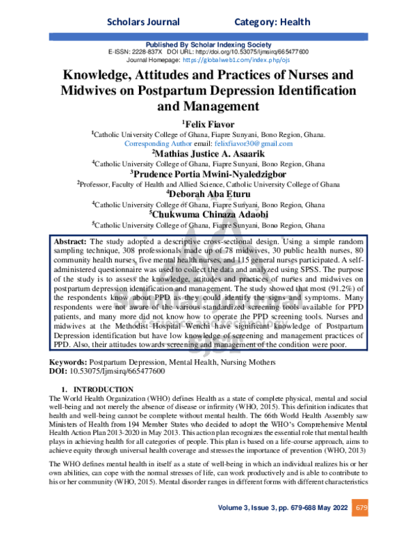 (PDF) Knowledge, Attitudes and Practices of Nurses and Midwives on ...