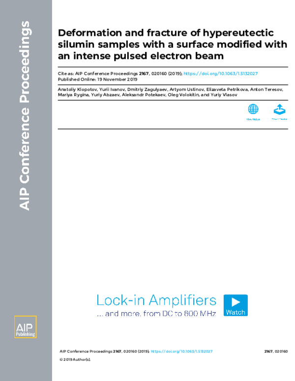 (PDF) Deformation and fracture of hypereutectic silumin samples with a ...
