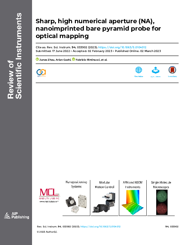 (PDF) Sharp, high numerical aperture (NA), nanoimprinted bare pyramid ...