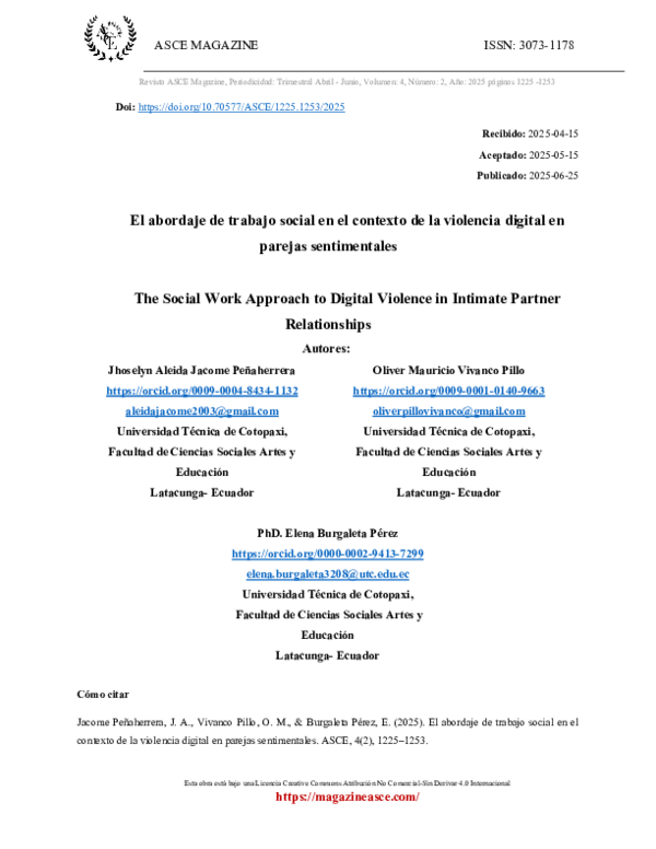 (PDF) El abordaje de trabajo social en el contexto de la violencia ...
